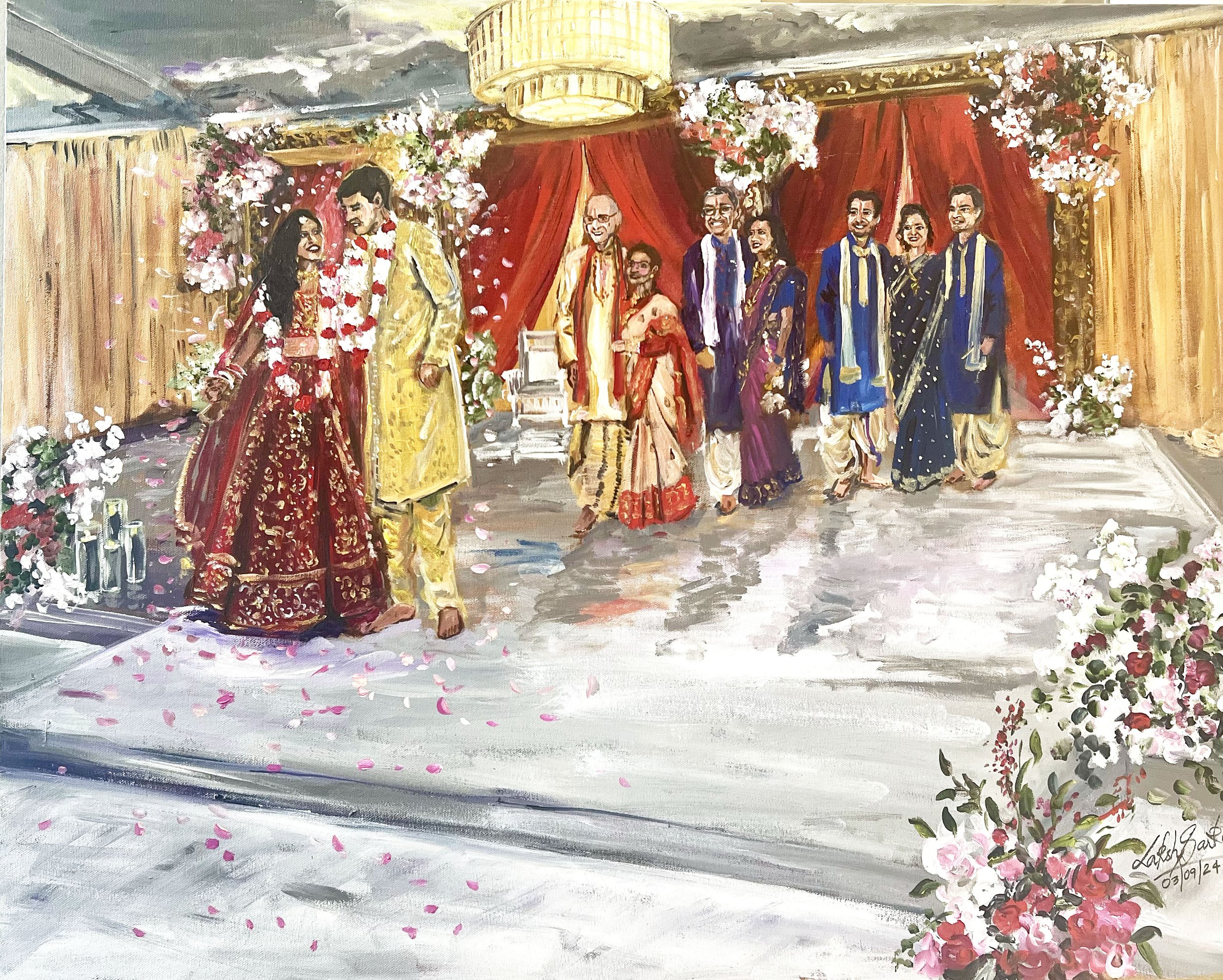 Lakshmi &amp; Rahul’s Live Painting -Wedding Ceremony at The Tremont House, Galveston Island