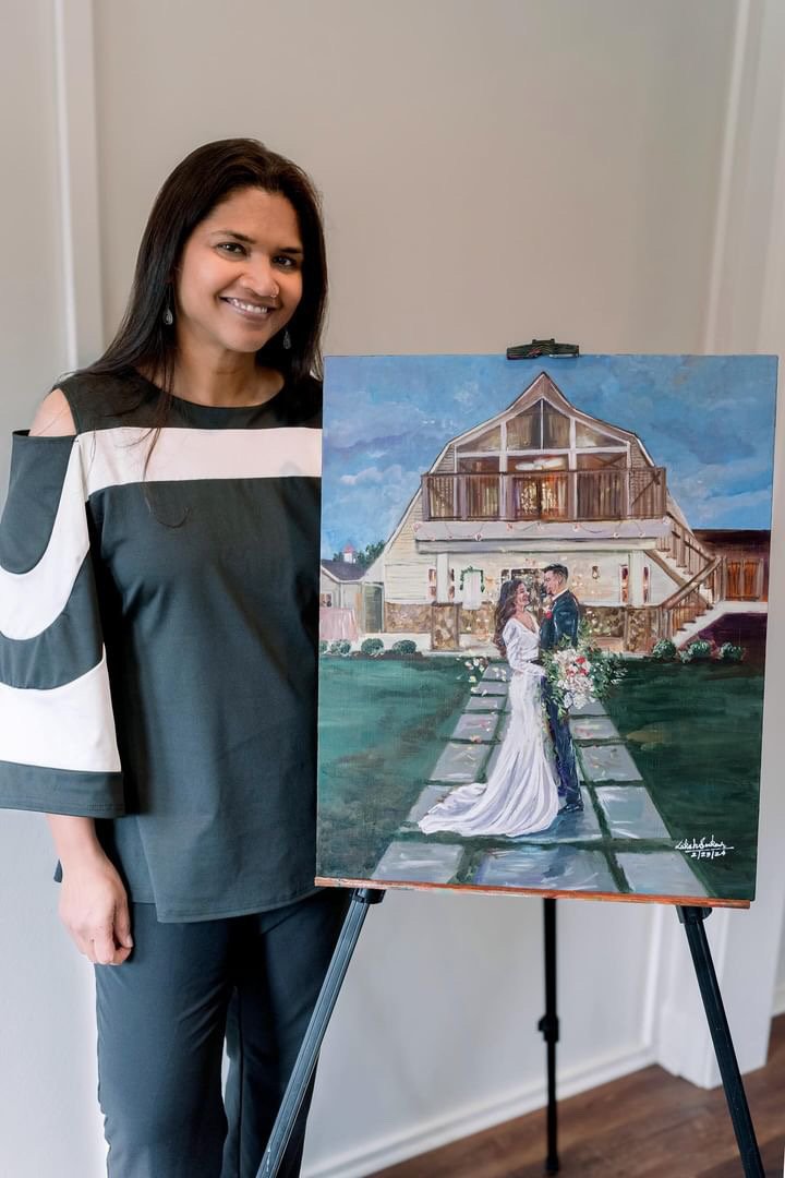 Live Wedding Painting of Indian Ceremony in Maryland